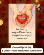 Dia dos Namorados, 10 Marcadores+5 Cartões+Painel para Mural+Tags - em Homenagem aos Casais (Versículo: 1 Coríntios 13:4-7). - Imagem 4