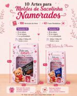 Arquivo Digital – 10 Artes para Moldes de Sacolinha Namorados (Tamanho P + G) + 100 Versículos de Amor + 40 Frases Românticas - Imagem 2