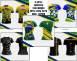 9 ARTES CAMISETA SUBLIMAÇÃO TOTAL COPA 2026 HEXA + Brinde