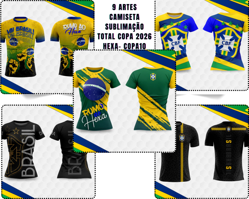 pack-pacote-de-artes-10-b51c3c2e3d2323e03417784663641903-1024-1024 9 ARTES CAMISETA SUBLIMAÇÃO TOTAL COPA 2026 HEXA + Brinde - Imagem 1