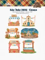 São João 2026 - Combo Ilustrações e Papéis + BRINDE (copa junina) - Imagem 11