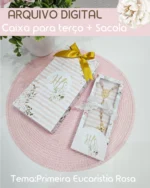 Arquivo Caixa + Sacola para Terço Eucaristia Rosa