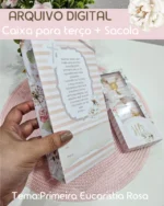 Arquivo Caixa + Sacola para Terço Eucaristia Rosa - Imagem 2