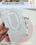 Arquivo Caixa + Sacola para Terço Eucaristia Azul - Imagem 4