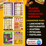 Pack 34 Templates de Cardápios Editáveis no Canva - Imagem 3