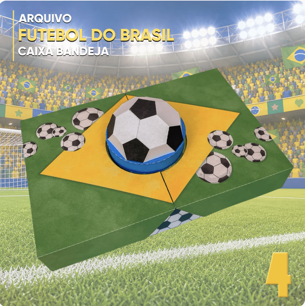 CAIXA BANDEIJA FUTEBOL BRASIL Arquivo Caixa Bandeja Futebol Copa - Imagem 1