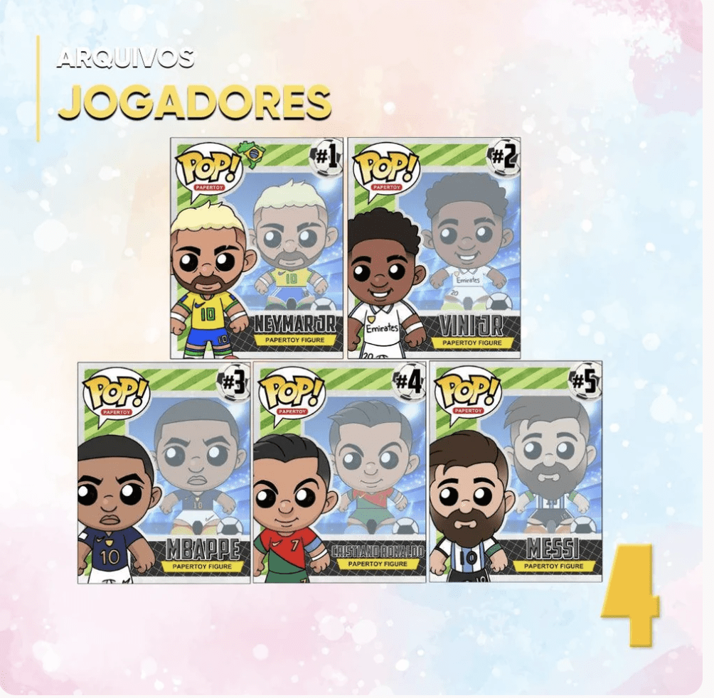 COLEÇÃO FUNKOS POP FUTEBOL ARQUIVO CAIXA PARA FIGURINHAS FUNKOS POP - Imagem 1