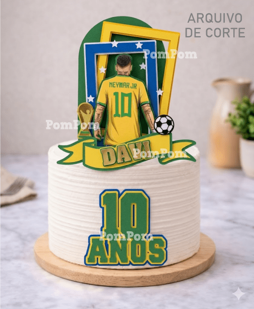 NeymarbrasilDavi Arquivo de Corte Topo de Bolo Neymar - Imagem 1