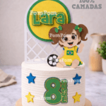 Arquivo de Corte Topo de Bolo Futebol Menina