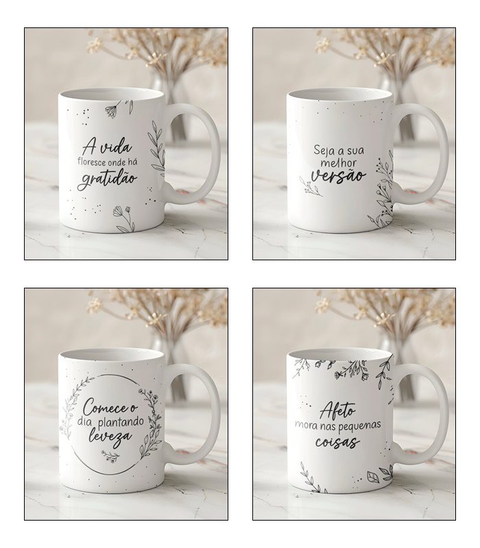 page Artes para Canecas Frases Minimalistas - Imagem 1