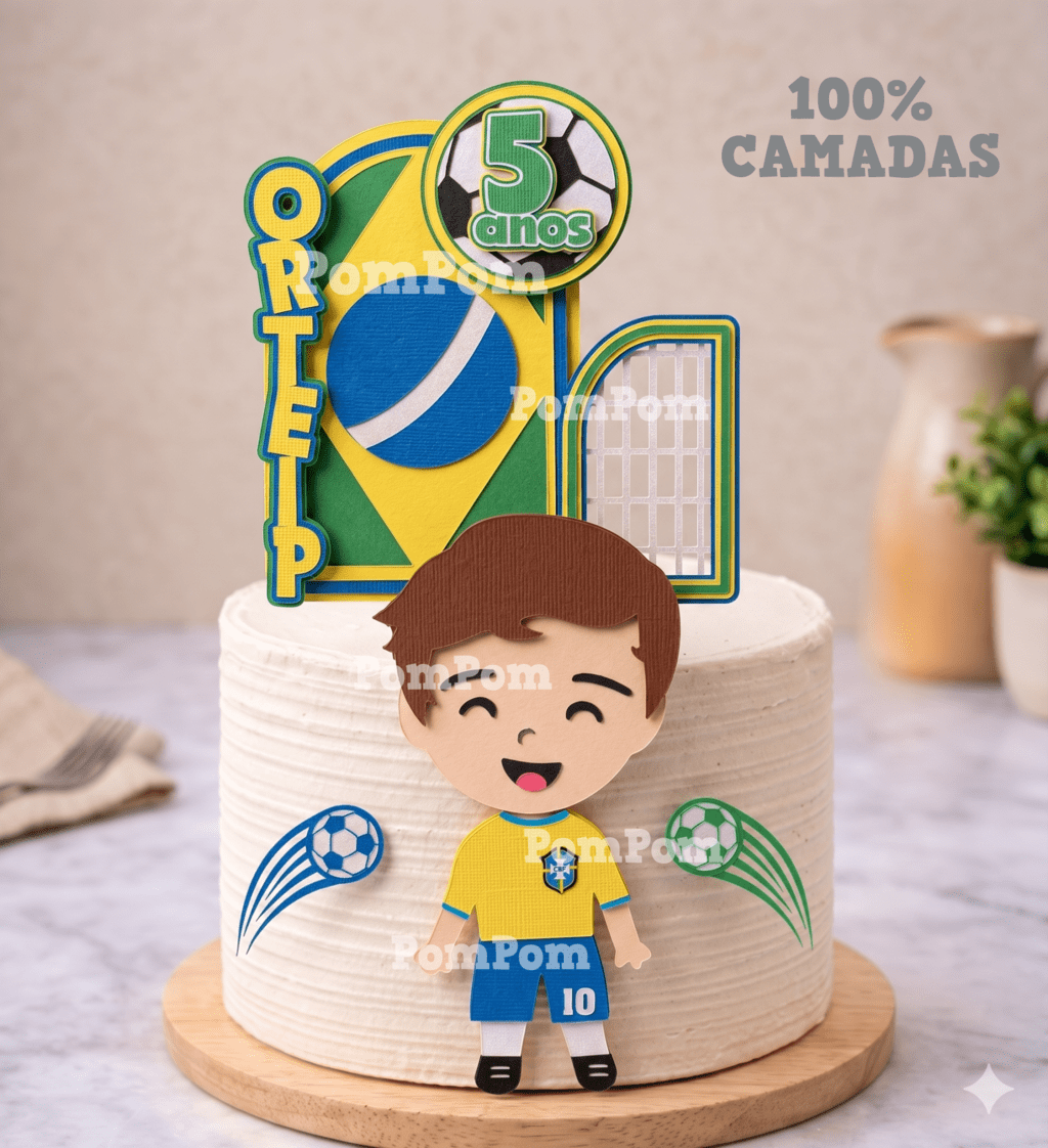 pietro brasil Arquivo de Corte Topo de Bolo Copa do Mundo Brasil - Imagem 1