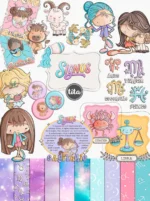 Signos Cute - Combo Ilustrações e papéis - Imagem 11