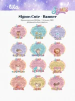 Signos Cute - Combo Ilustrações e papéis - Imagem 5