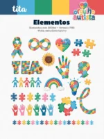 Orgulho Autista - Combo de Ilustrações e Papéis - Imagem 2