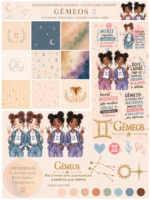 Signos do Zodíaco - Combo Ilustrações e papéis - Imagem 9