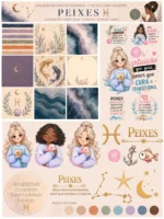 Signos do Zodíaco - Combo Ilustrações e papéis - Imagem 5