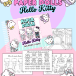 Livrinho Para Colorir Paper Dolls HELLO KITTY