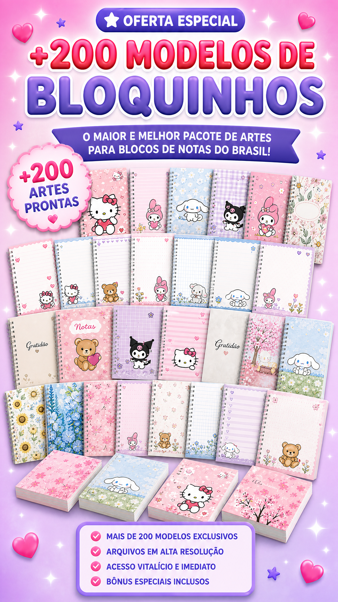 +200 Modelos de Bloquinhos Arquivo +200 Modelos de Bloquinhos - Imagem 1