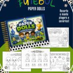 Livrinho Para Colorir Paper Dolls Futebol