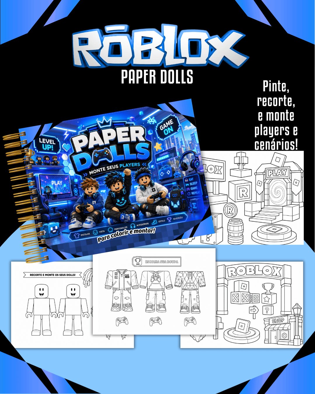 4) ROBLOX Livrinho Para Colorir Paper Dolls Roblox - Imagem 1