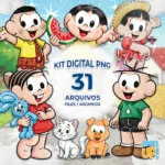 Kit Digital PNG Turma da Mônica Aquarela