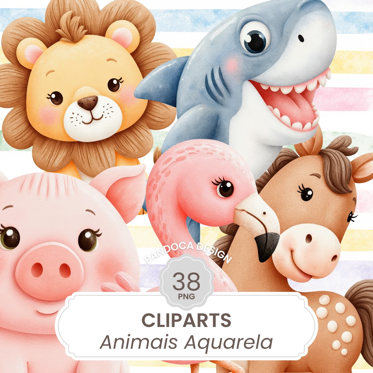 Animais-Aquarela Cliparts Animais Aquarela PNG - Imagem 1