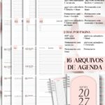 Combo 16 Agendas Femininas Neutra 2027 PERMANENTE Versículos Frases Horários