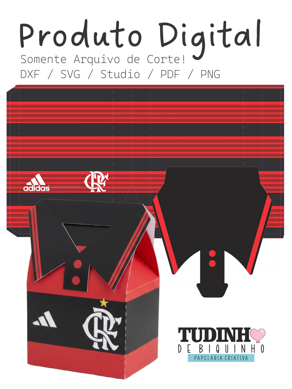 Caixa Camisa Flamengo Molde Caixa Camisa - Imagem 1