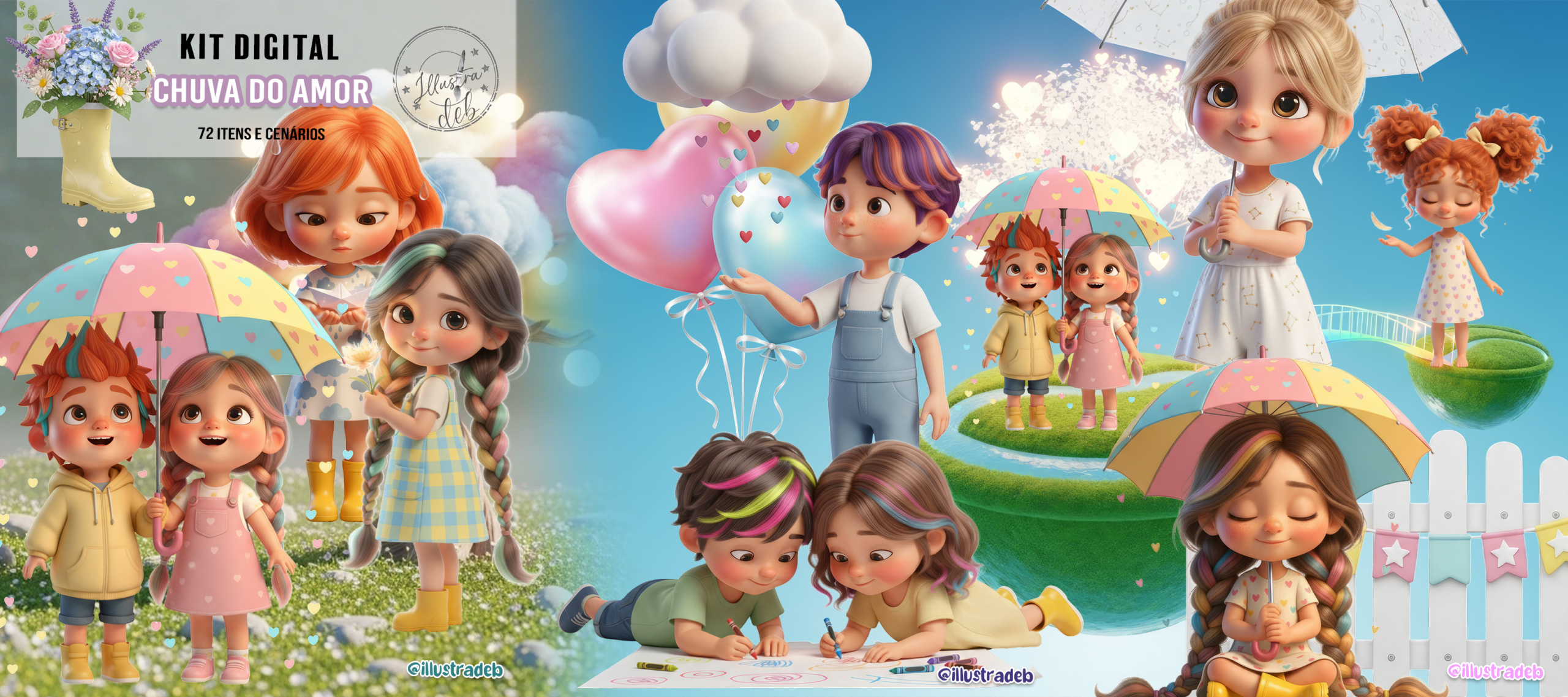 Chuva_do_Amor Kit Digital Chuva de Amor - Imagem 1