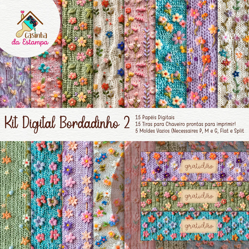 Kit Digital Bordadinho Inverno 2 Kit Digital - Bordadinho 3D 2 - Imagem 1