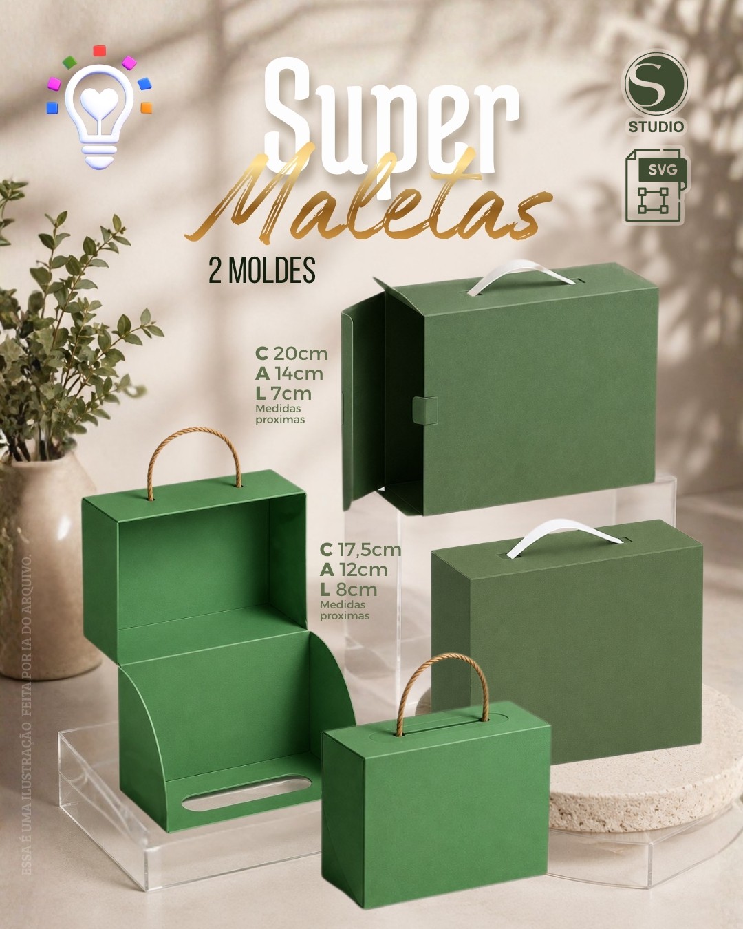 MALETAS ARQUIVO DE CORTE SUPER MALETAS COM MOLDE - Imagem 1