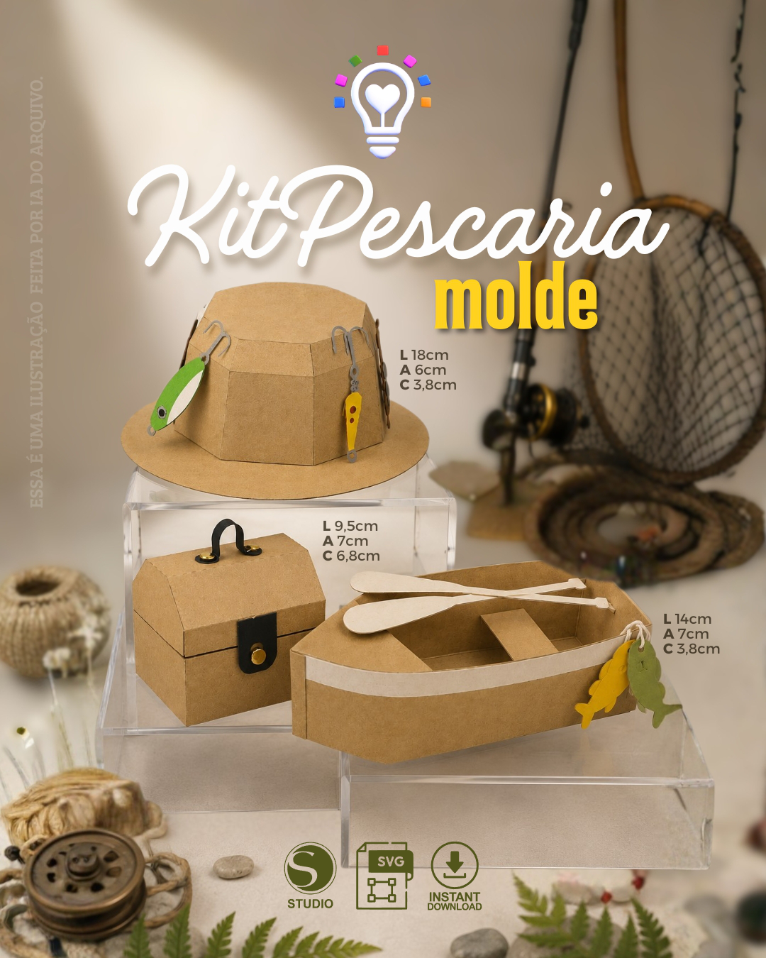 PESCARIA ARQUIVO DE CORTE KIT PESCARIA + MOLDE - Imagem 1