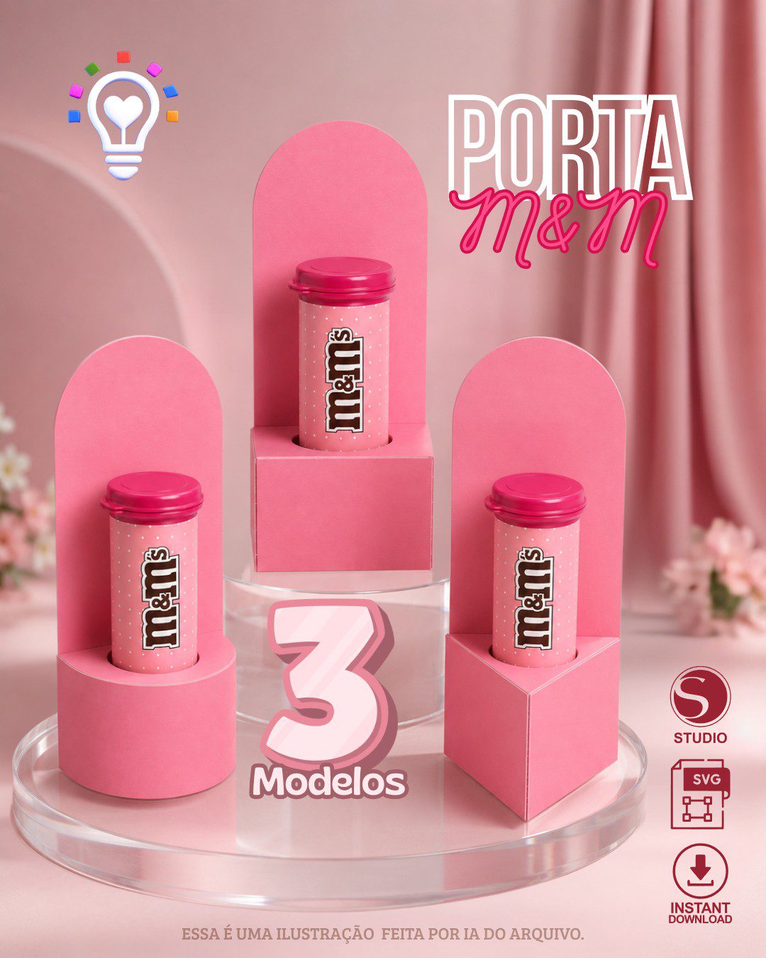 PORTA M&M ARQUIVO DE CORTE MOLDE PORTA M&M - Imagem 1