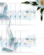 ARQUIVO COMBO 8 Agendas 2027 e Permanente COM VERSÍCULOS e SEM VERSÍCULOS Floral Azul - Imagem 7