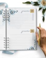 ARQUIVO COMBO 8 Agendas 2027 e Permanente COM VERSÍCULOS e SEM VERSÍCULOS Floral Azul - Imagem 12