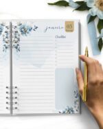 ARQUIVO COMBO 8 Agendas 2027 e Permanente COM VERSÍCULOS e SEM VERSÍCULOS Floral Azul - Imagem 6