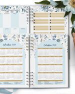 ARQUIVO COMBO 8 Agendas 2027 e Permanente COM VERSÍCULOS e SEM VERSÍCULOS Floral Azul - Imagem 11