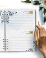 ARQUIVO COMBO 8 Agendas 2027 e Permanente COM VERSÍCULOS e SEM VERSÍCULOS Floral Azul - Imagem 2