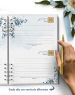 ARQUIVO COMBO 8 Agendas 2027 e Permanente COM VERSÍCULOS e SEM VERSÍCULOS Floral Azul - Imagem 5