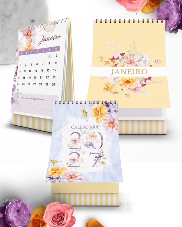 Arquivo Kit Calendários de Mesa 2027 A5 A6 e Calendário Marca Página Coleção Encanto - Imagem 3