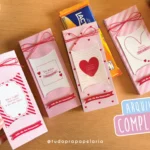Porta chocolate com mensagem ímã - Dia dos Namorados