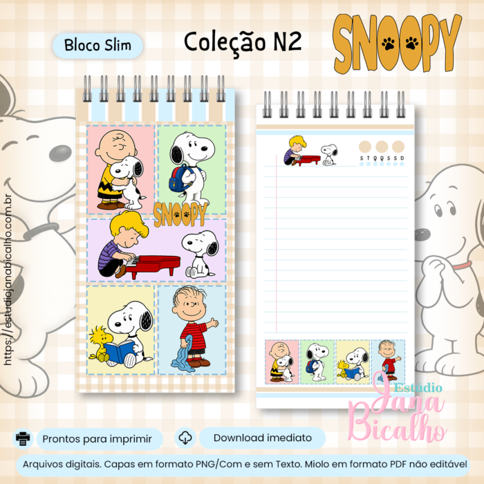 3-Colecao-N2-Snoopy Bloco Slim Coleção N2 Snoopy - Imagem 1