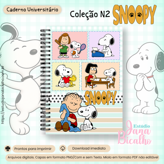 4-Colecao-N2-Snoopy Caderno Universitário Coleção N2 Snoopy - Imagem 1