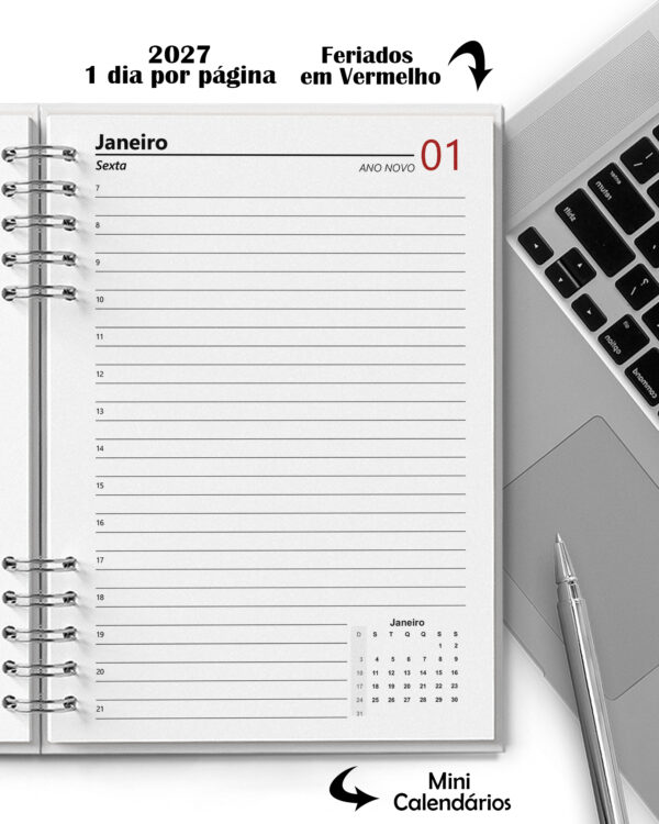 Super Combo 11 Agendas 2027 e Permanente Masculina com 5 Modelos de Capa - Imagem 14