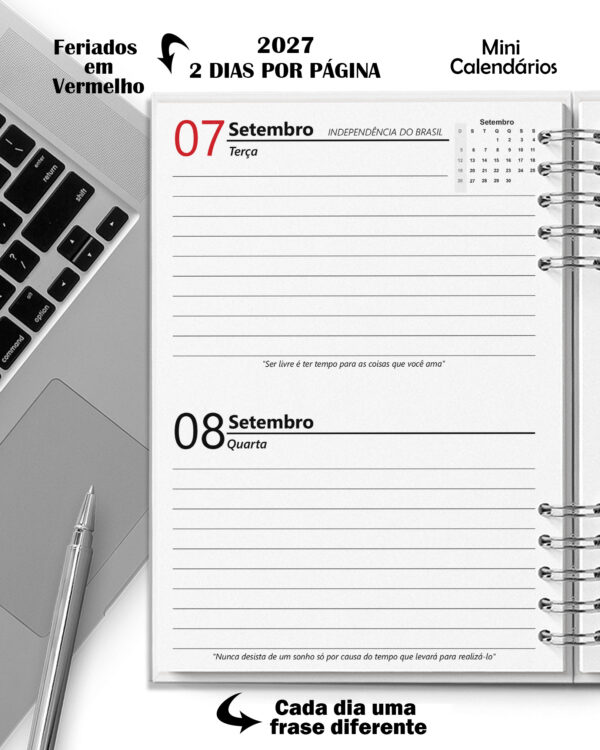 Super Combo 11 Agendas 2027 e Permanente Masculina com 5 Modelos de Capa - Imagem 9