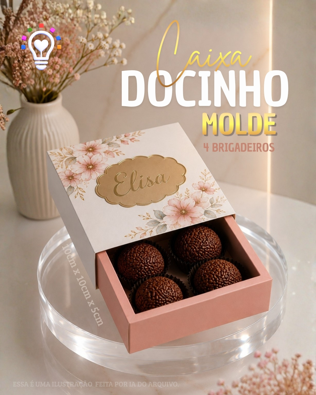 Caixa Para Docinho e Brigadeiro Gaveta Arquivo Caixa Para Docinho e Brigadeiro Gaveta - Imagem 1