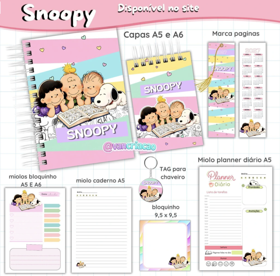 SNOOPY Arquivo Digital Bloquinho Snoopy - Imagem 1