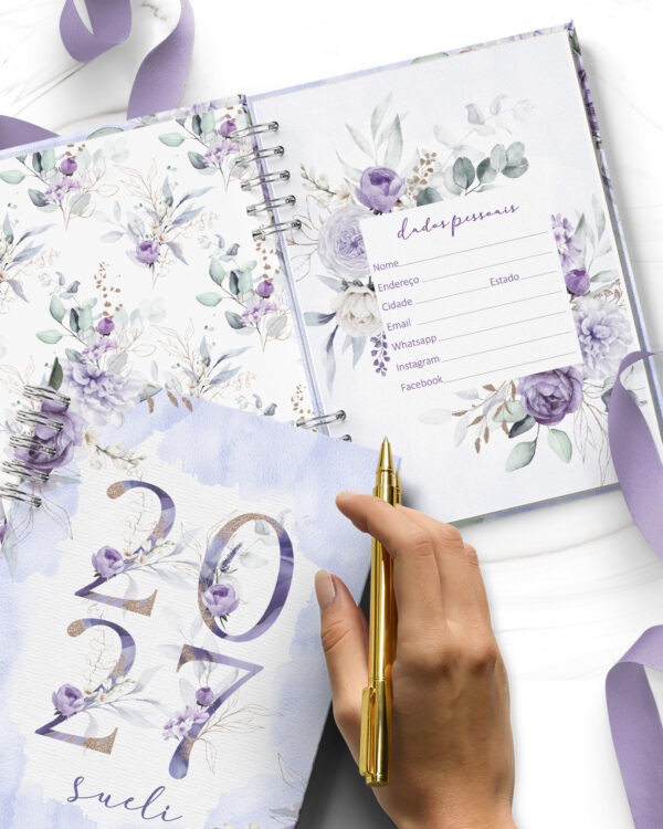 ARQUIVO COMBO 8 Agendas 2027 e Permanente COM VERSÍCULOS e SEM VERSÍCULOS Violeta - Imagem 8