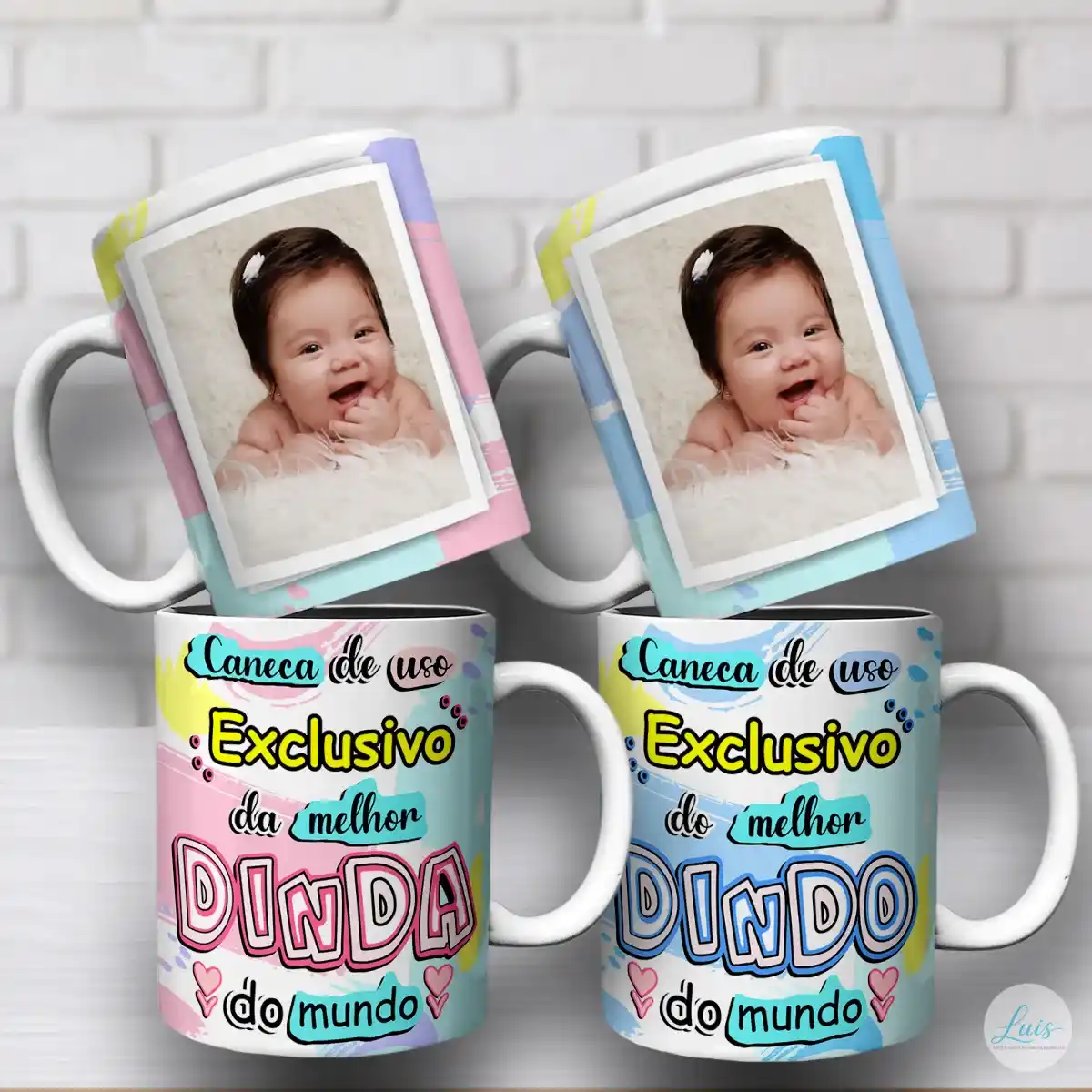 arte-para-caneca-dindo-e-dinda-com-foto Arte Para Caneca Dindo e Dinda com Foto - Imagem 1