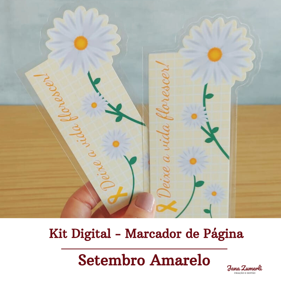 18 Kit Digital Marcador de Páginas Setembro Amarelo - Florescer - Imagem 1